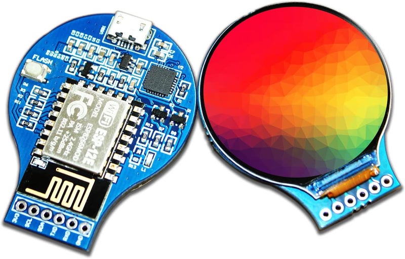 Sb Components RoundyFi - Compact 1.28” Round LCD Display Based on ESP-12E ESP8266 WiFi Transceiver Module 240×240 Resolution Display with GC9A01 Driver and SPI Interface - Image 4